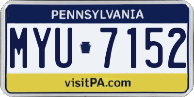 PA license plate MYU7152