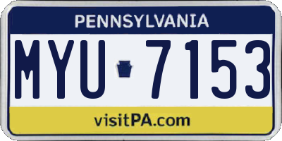 PA license plate MYU7153