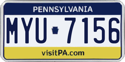 PA license plate MYU7156