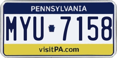 PA license plate MYU7158