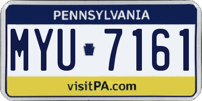 PA license plate MYU7161