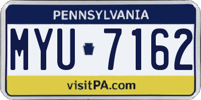 PA license plate MYU7162
