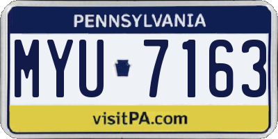 PA license plate MYU7163
