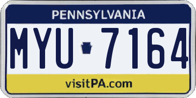 PA license plate MYU7164