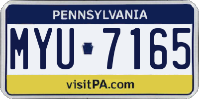 PA license plate MYU7165