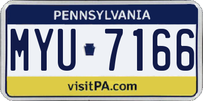 PA license plate MYU7166
