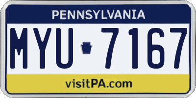 PA license plate MYU7167