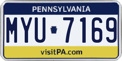 PA license plate MYU7169