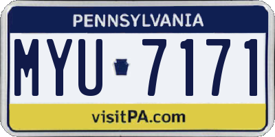PA license plate MYU7171