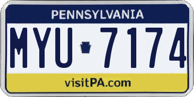 PA license plate MYU7174