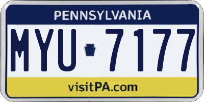 PA license plate MYU7177