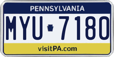 PA license plate MYU7180