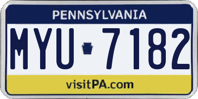 PA license plate MYU7182