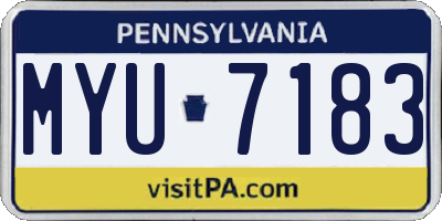 PA license plate MYU7183