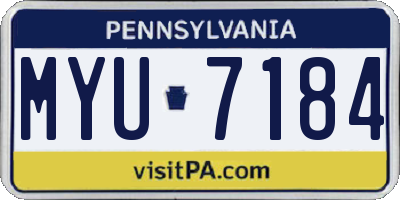PA license plate MYU7184