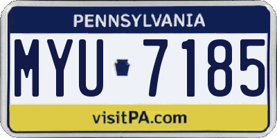 PA license plate MYU7185