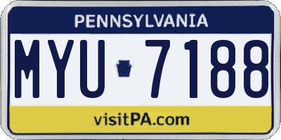 PA license plate MYU7188