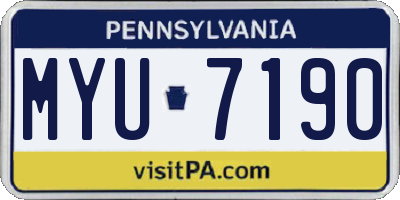 PA license plate MYU7190