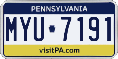 PA license plate MYU7191