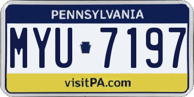 PA license plate MYU7197