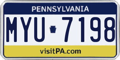 PA license plate MYU7198