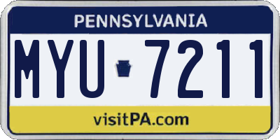 PA license plate MYU7211