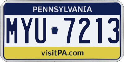 PA license plate MYU7213