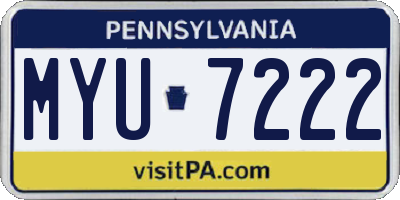 PA license plate MYU7222