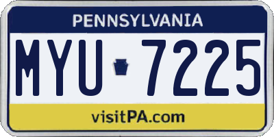 PA license plate MYU7225