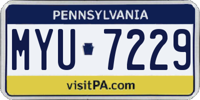 PA license plate MYU7229