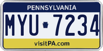 PA license plate MYU7234