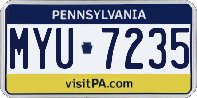 PA license plate MYU7235