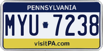 PA license plate MYU7238