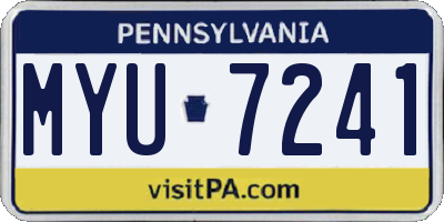 PA license plate MYU7241