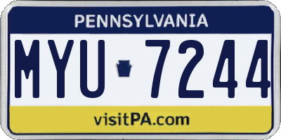 PA license plate MYU7244