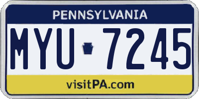 PA license plate MYU7245