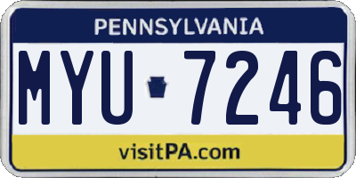 PA license plate MYU7246