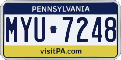 PA license plate MYU7248