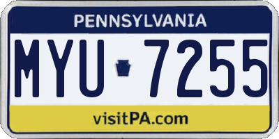 PA license plate MYU7255