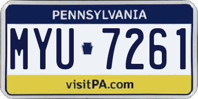 PA license plate MYU7261