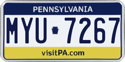 PA license plate MYU7267