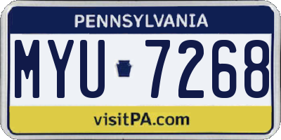 PA license plate MYU7268