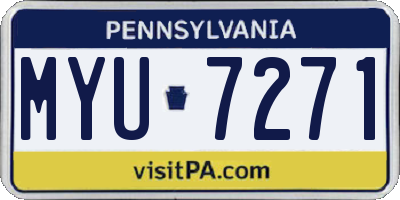 PA license plate MYU7271