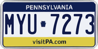 PA license plate MYU7273