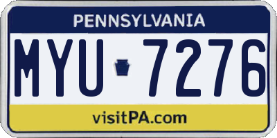 PA license plate MYU7276