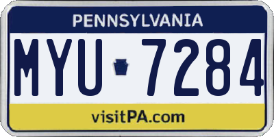 PA license plate MYU7284
