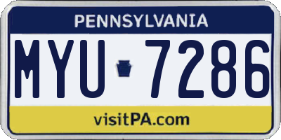 PA license plate MYU7286