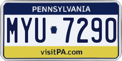 PA license plate MYU7290