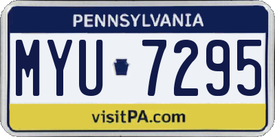 PA license plate MYU7295