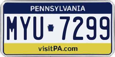 PA license plate MYU7299